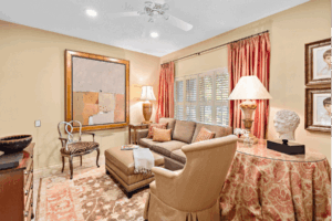 Pink living room space