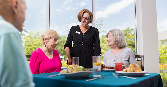 Community-Center_Forever-Fit-Kitchen residents in the dining room